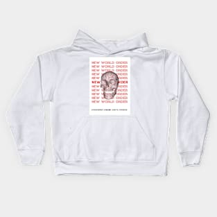 New world order skull typography Kids Hoodie